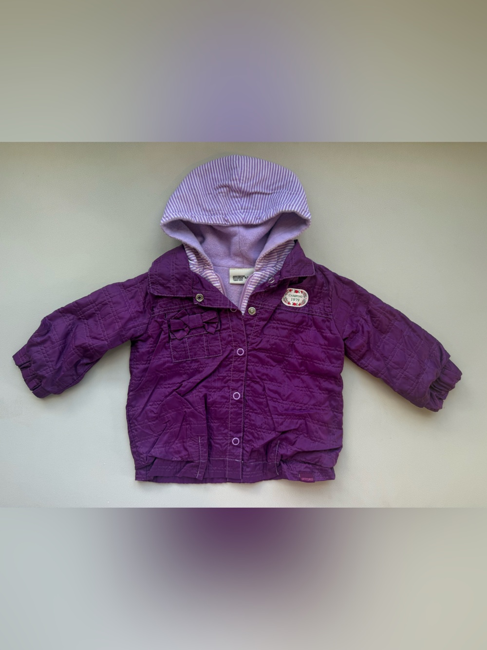 Cozy Quilted Hooded Puffer Jacket in Purple for Kids